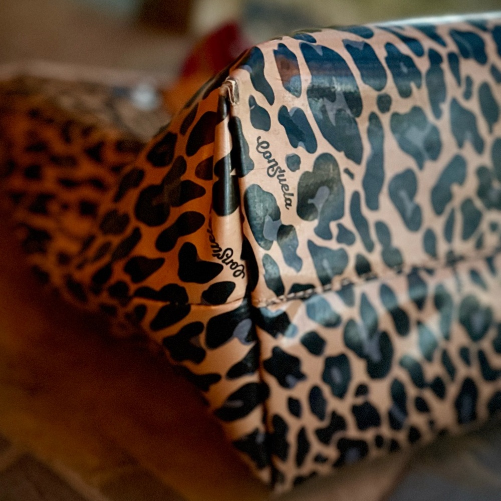 Consuela Blue Jag Zipper Tote | Leopard Print Travel & Beach Bag | Retired - Picture 8 of 17